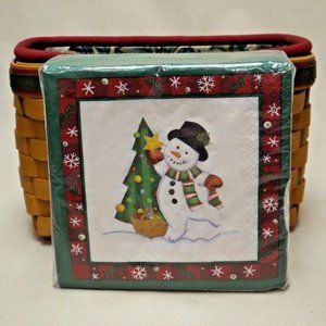 Longaberger 2004 Holiday Helper Picture Perfect Basket with Holiday Napkins